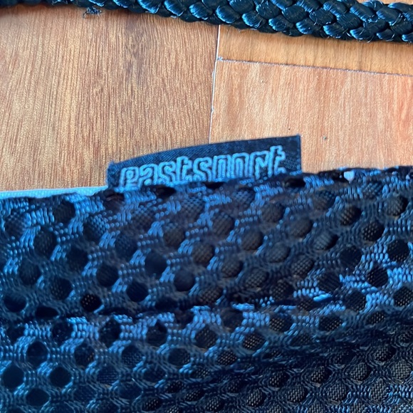 Black Mesh Drawstring Backpack - Picture 2 of 6